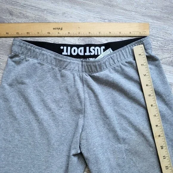 Nike Women Gray Gold Swoosh Just Do It Logo Lightweight Leg A See Legging Size L - Picture 13 of 14